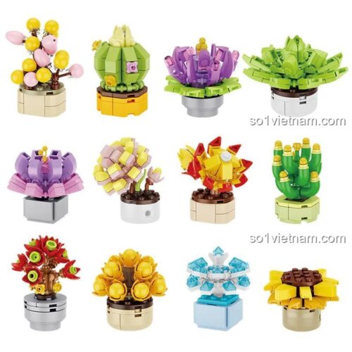 Các mẫu chậu cây lắp ghép từ bộ đồ chơi Forange Block FC8141