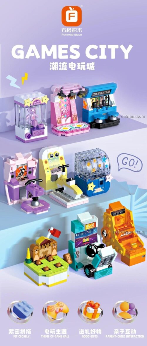 Bộ lắp ghép Forange FC8151 Thành Phố Trò Chơi Điện Tử, mô hình máy chơi game mini, đồ chơi xếp hình chất lượng cao cho bé 6 tuổi, giá rẻ.