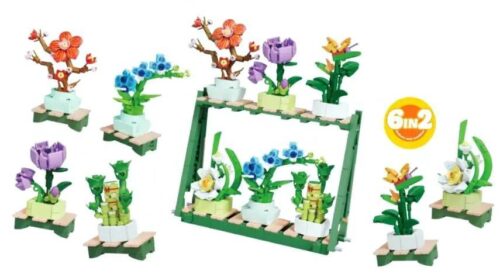 Bộ lắp ghép cây cảnh mini Forange FC8162, đồ chơi mô hình chậu cây cảnh giá rẻ cho bé 6 tuổi, rèn luyện tư duy sáng tạo, tương thích LEGO®.