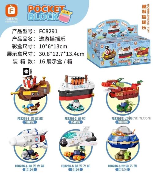 Bộ lắp ghép Du Thuyền, đồ chơi xây dựng Tên Lửa Không Gian, Tàu Con Thoi 8291, bộ đồ chơi Tàu Cướp Biển giá rẻ cho bé gái 6 tuổi.