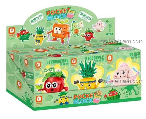 Hộp sản phẩm bộ lắp ghép mô hình trái cây vui nhộn Forange FC8292, đồ chơi lắp ráp trái cây cho bé 6 tuổi, mô hình trái cây sáng tạo, trái cây hoạt hình
