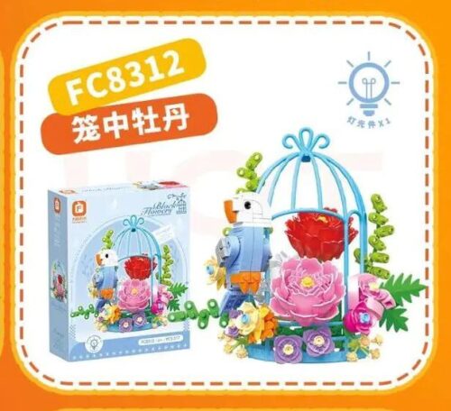 Forange FC8312 Lồng đèn hoa mẫu đơn bộ lắp ghép có đèn LED, đồ chơi sáng tạo cho bé gái, món quà ý nghĩa