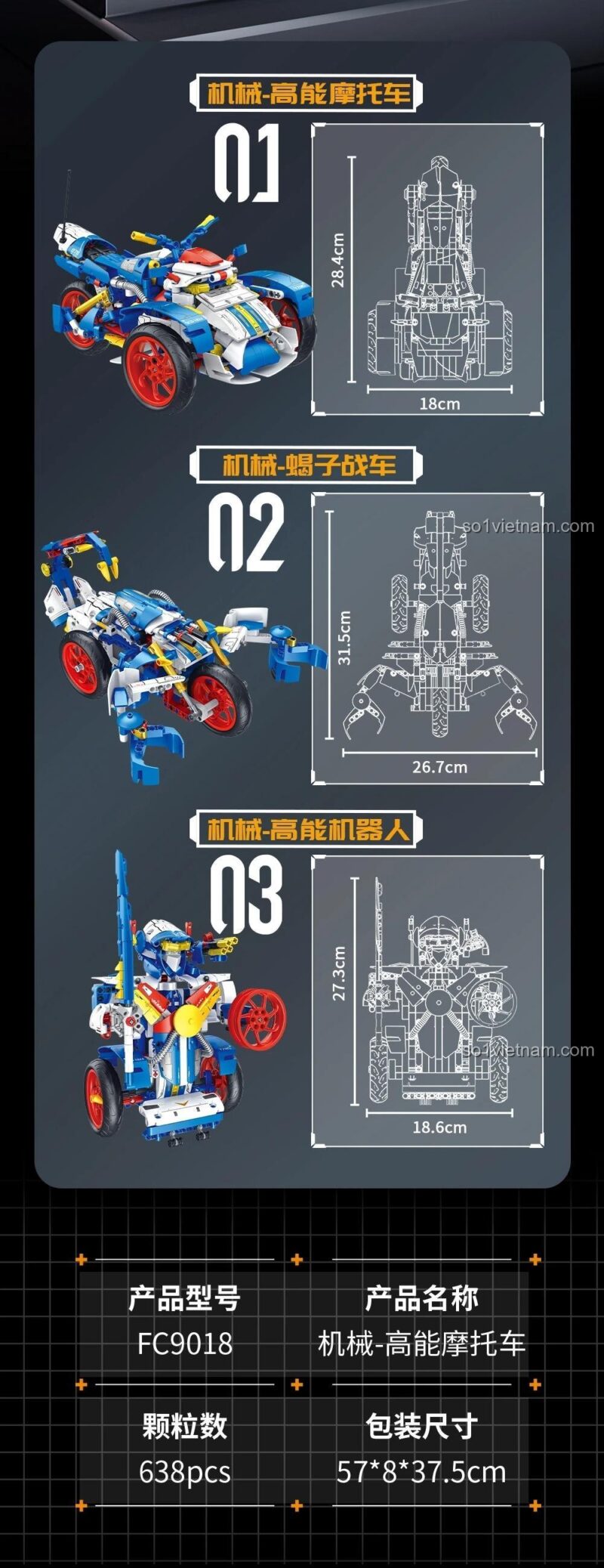 Chi tiết Mô tô Năng lượng Cao Forange Block FC9018