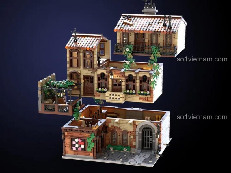 bộ xếp hình Kiến trúc Ban Công Juliet Free Tribe 36002, mô hình tháo rời chi tiết, đồ chơi lắp ghép cho con gái 14 tuổi, giá bình dân