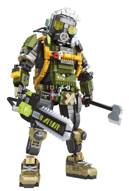 Mô hình người lính FUNIFY W9100 Apocalyptic Survivor Hans với cưa máy và rìu, đồ chơi lắp ghép cho nam 14 tuổi