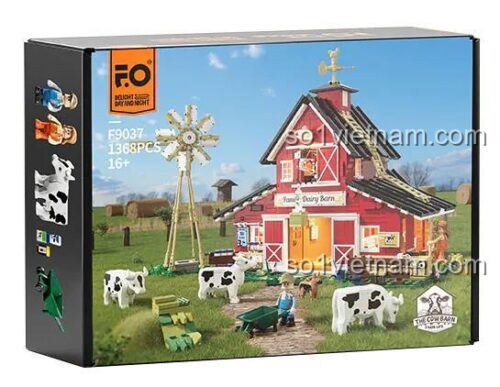 Hộp sản phẩm bộ lắp ghép Trang trại Bò Sữa Gia Đình F9037 của Funwhole
