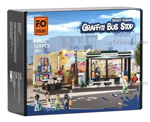 Hộp đồ chơi mô hình Góc phố Graffiti FunWhole F9066, quà tặng sáng tạo cho người lớn.