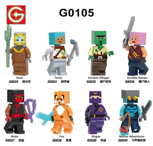 Bộ đồ chơi G Brand G0105 Minifigures Minecraft, bộ 8 nhân vật lắp ghép cho bé trai 6 tuổi, giá tốt