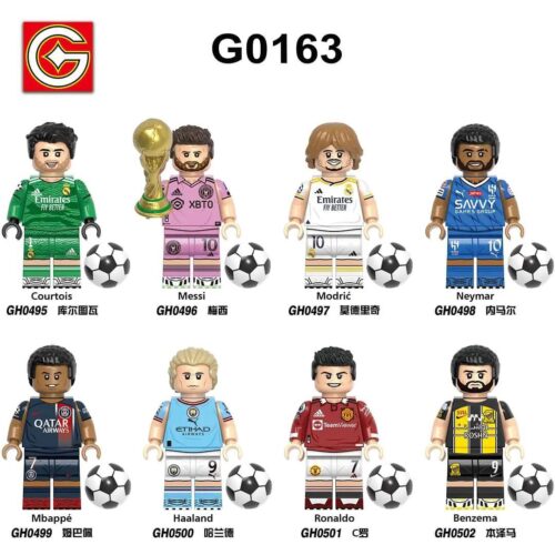 Bộ đồ chơi G-Brand G0163 8 Minifigure Ngôi Sao Bóng Đá giá tốt cho bé trai 6 tuổi, mô hình cầu thủ bóng đá nổi tiếng