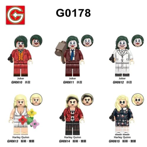 Bộ đồ chơi G-Brand G0178 Minifigure Joker và Harley Quinn, chất lượng cao, giá tốt cho bé trai, bé gái 12 tuổi.