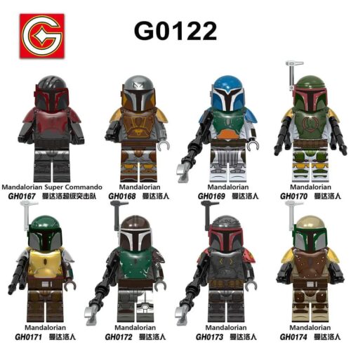 Bộ 8 Minifigures Mandalorian G牌 G0122, nhân vật Star Wars, đồ chơi cho bé trai 6 tuổi, 8 nhân vật độc đáo, giá tốt