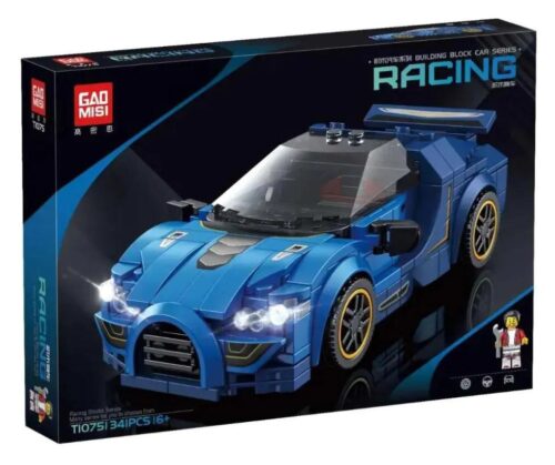 Bộ lắp ghép siêu xe Bugatti Chiron màu xanh GAO MISI T1075, 341 mảnh, có đèn LED, phù hợp cho bé trai 16 tuổi, giá tốt