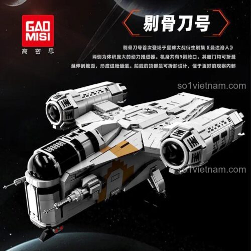 Mô hình Tàu con thoi Razor Crest Starplan T2043 2248 mảnh ghép, đồ chơi xây dựng Star Wars cho bé trai 6 tuổi