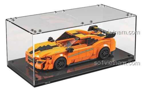 đồ chơi mô hình Xe hơi thể thao lắp ráp GAOMISI T1083 kèm hộp trưng bày chống bụi