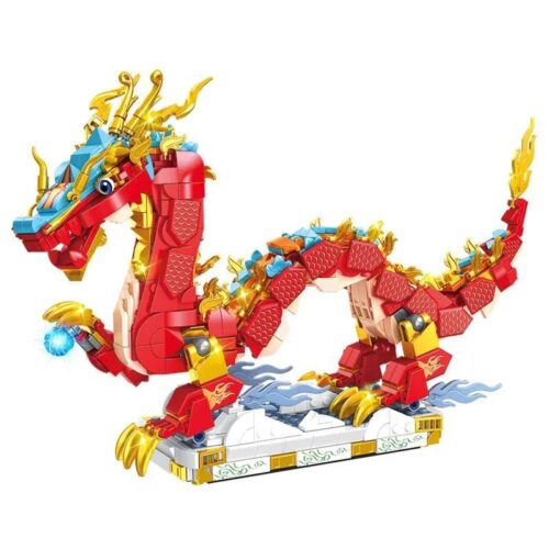 Bộ lắp ghép Rồng Thần Quốc Triều GAOMISI T2088 giá tốt cho bé trai 6 tuổi, đồ chơi lắp ráp Mô hình Rồng Thần có đèn LED, chi tiết tinh xảo.