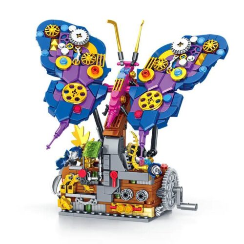 Mặt trước của bộ lắp ghép Bướm Máy Cơ Khí GAOMISI T2100, một đồ chơi mô hình steampunk độc đáo cho con trai 6 tuổi, giá rẻ.