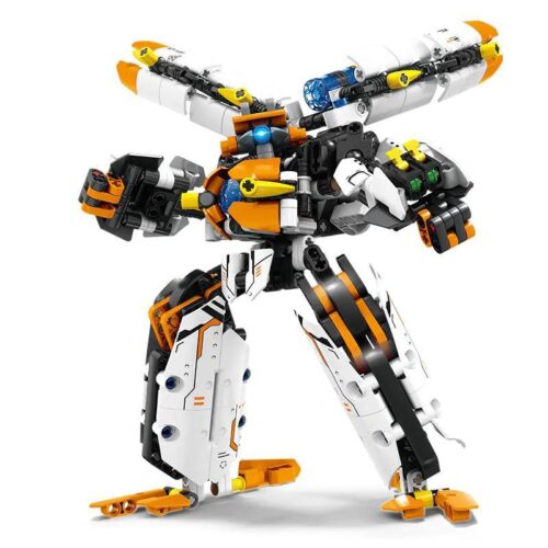 Robot Biến Hình Ánh Sáng KY1130 GBL dạng Robot, đồ chơi lắp ráp cho bé trai 8 tuổi, chi tiết tinh xảo, khớp linh hoạt