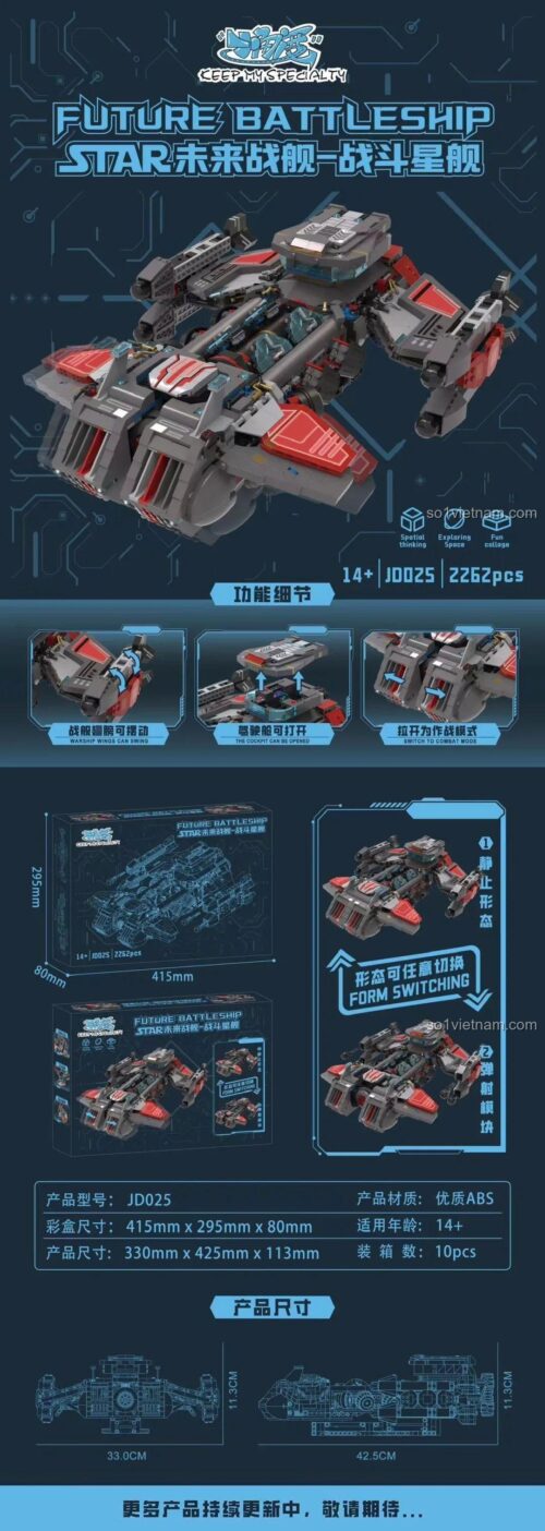 đồ chơi mô hình Tàu Chiến Không Gian GEEPINGSTAR JD025, bộ lắp ghép Tàu Chiến Không Gian GEEPINGSTAR JD025, chi tiết tính năng biến hình của Chiến Hạm Tương Lai GEEPINGSTAR JD025, đồ chơi xây dựng Tàu Chiến Không Gian GEEPINGSTAR JD025, đáng tiền cho con trai 14 tuổi.