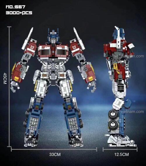 Bộ xếp hình Optimus Prime Generic 667, đồ chơi lắp ráp Optimus Prime có kích thước 45cm, phù hợp bé trai 12 tuổi, chất lượng cao