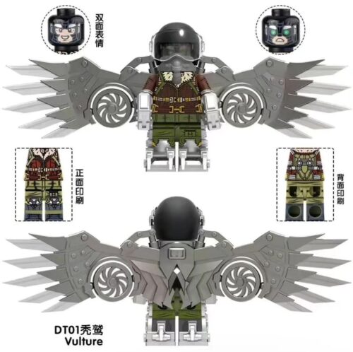 Bộ đồ chơi Vulture DT01 Generic, minifigure Vulture có cánh bay lượn, hai biểu cảm khuôn mặt, chi tiết in sắc nét, phù hợp bé trai 6 tuổi, giá tốt.