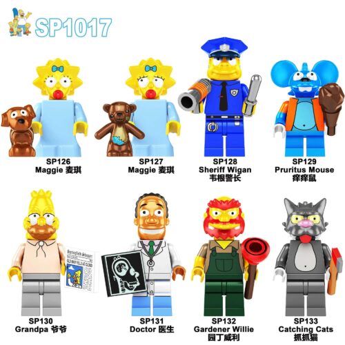 Bộ đồ chơi Minifigures The Simpsons Generic SP1017, 8 nhân vật hoạt hình chi tiết, phù hợp cho bé trai bé gái 6 tuổi, giá tốt.