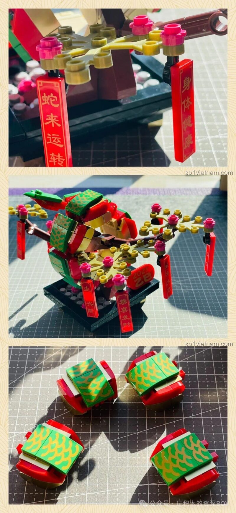 Hoàn thiện Rắn May Mắn Gobricks G2501, bộ lắp ghép Rắn Phong Thủy, đồ chơi mô hình Rắn Tài Lộc, Rắn Phát Tài, 358 mảnh, 14 tuổi