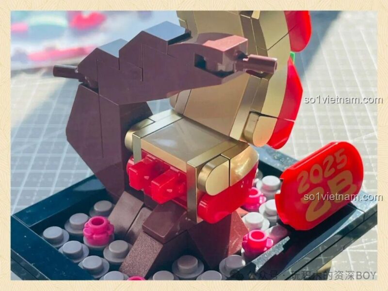 Lắp ghép đầu Rắn May Mắn Gobricks G2501, bộ lắp ghép Rắn Phong Thủy, đồ chơi mô hình Rắn Tài Lộc, Rắn Phát Tài, 358 mảnh, 14 tuổi