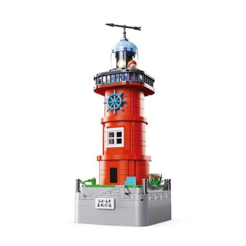 bộ đồ chơi Hải Đăng Khởi Hành Nam Áo GOQI GQ-3013, mô hình hải đăng có đèn xoay theo nhạc, phù hợp bé trai bé gái 6 tuổi, giá tốt