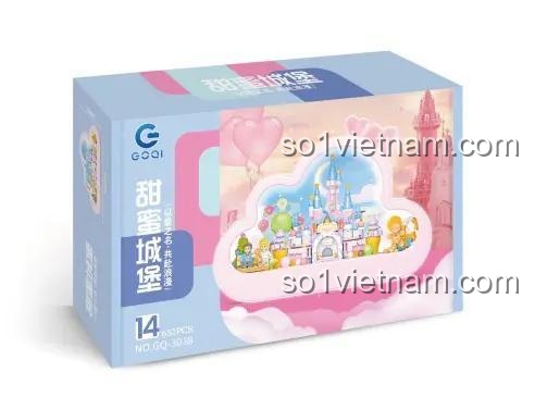 Hộp sản phẩm bộ xếp hình GQ-3038 Lâu đài Ngọt ngào GOQI, 632 mảnh, chất lượng cao, món quà đáng tiền cho bé gái 14 tuổi.
