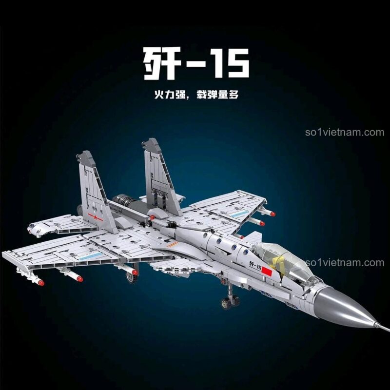Mô hình Tiêm kích J-15 GOQI GQ-3608 trưng bày, đồ chơi mô hình máy bay quân sự J-15, sức mạnh không quân