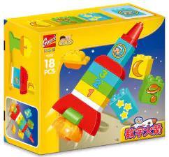 Hộp đồ chơi tên lửa số học Gorock 1025 cho bé 3 tuổi, bộ lắp ghép 18 mảnh, đồ chơi giáo dục, đồ chơi sáng tạo