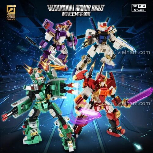 Bộ lắp ghép Guanji BB814 Robot Chiến Đấu với các tư thế năng động, đồ chơi lắp ráp cho bé trai 6 tuổi.