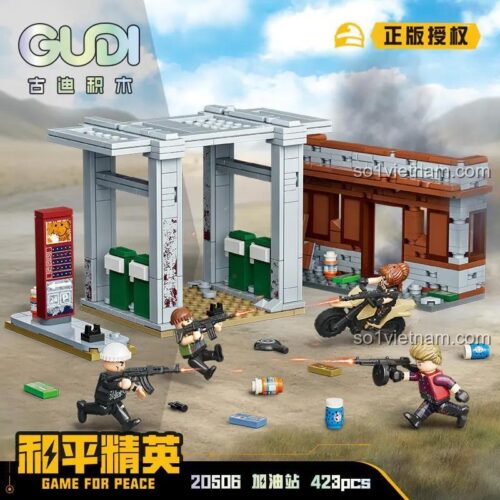 Mô hình lắp ráp GUDI 20506 Trạm Xăng Game For Peace