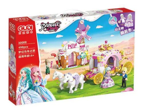 Hộp sản phẩm bộ đồ chơi GUDI 30008 Công chúa Candy: Cuộc hành trình xe ngựa mộng mơ