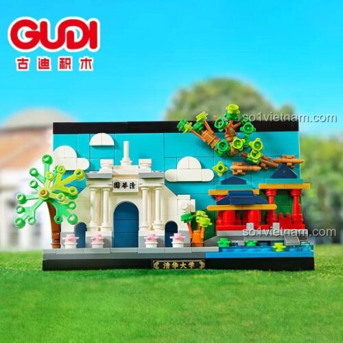 Đồ chơi mô hình GUDI 51014C Đại học Thanh Hoa, bộ lắp ghép kiến trúc chi tiết cho bé 6 tuổi, giá tốt.