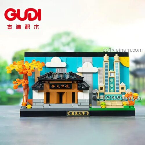 Đồ chơi mô hình GUDI 51014D tái hiện kiến trúc Đại học Phục Đán, chất lượng cao giá rẻ cho bé trai và bé gái.