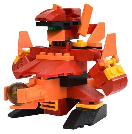 Robot Đạn chiến: Xích Diễm Hỏa Hồ GUDI 9906 màu đỏ cam bắn bi, 64 chi tiết, đồ chơi lắp ráp cho bé trai 6 tuổi
