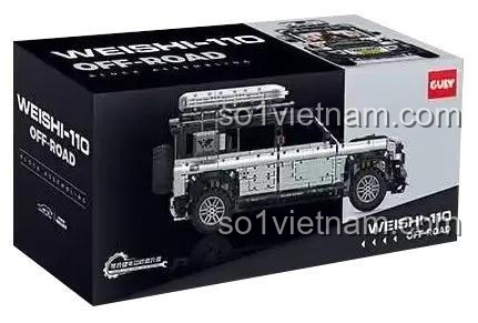 Hộp đựng bộ đồ chơi xe địa hình Land Rover Defender 110 GULY 10620, kích thước 60.6x24x28.5 cm, đồ chơi giáo dục cho bé trai