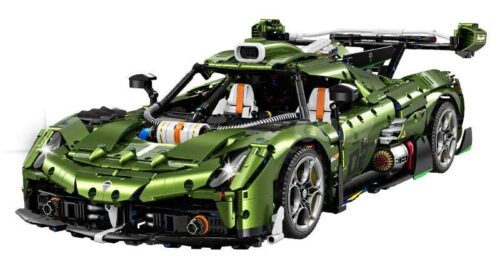 Mô hình siêu xe Koenigsegg màu xanh lá GULY 10628, đồ chơi lắp ghép điều khiển từ xa cho bé trai 8 tuổi, tỉ lệ 1:8, 3838 chi tiết, có đèn LED và phun khói, giá tốt