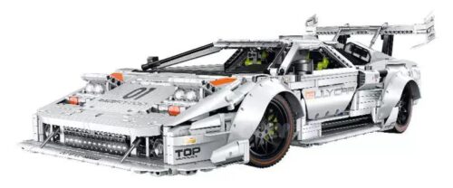 Mô hình xe đua Lamborghini LP5000 tỉ lệ 1:8 màu trắng, bộ lắp ghép Technic GULY 10649, đồ chơi xe mô hình cho bé trai 8 tuổi