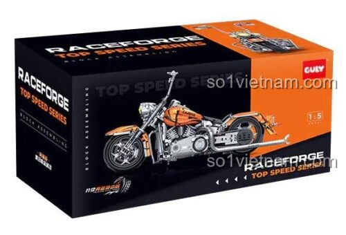 Hình ảnh hộp sản phẩm đồ chơi mô hình Xe máy Harley-Davidson GULY 60531, thể hiện rõ thiết kế xe và tỉ lệ 1:5, là lựa chọn quà tặng thông minh cho bé.