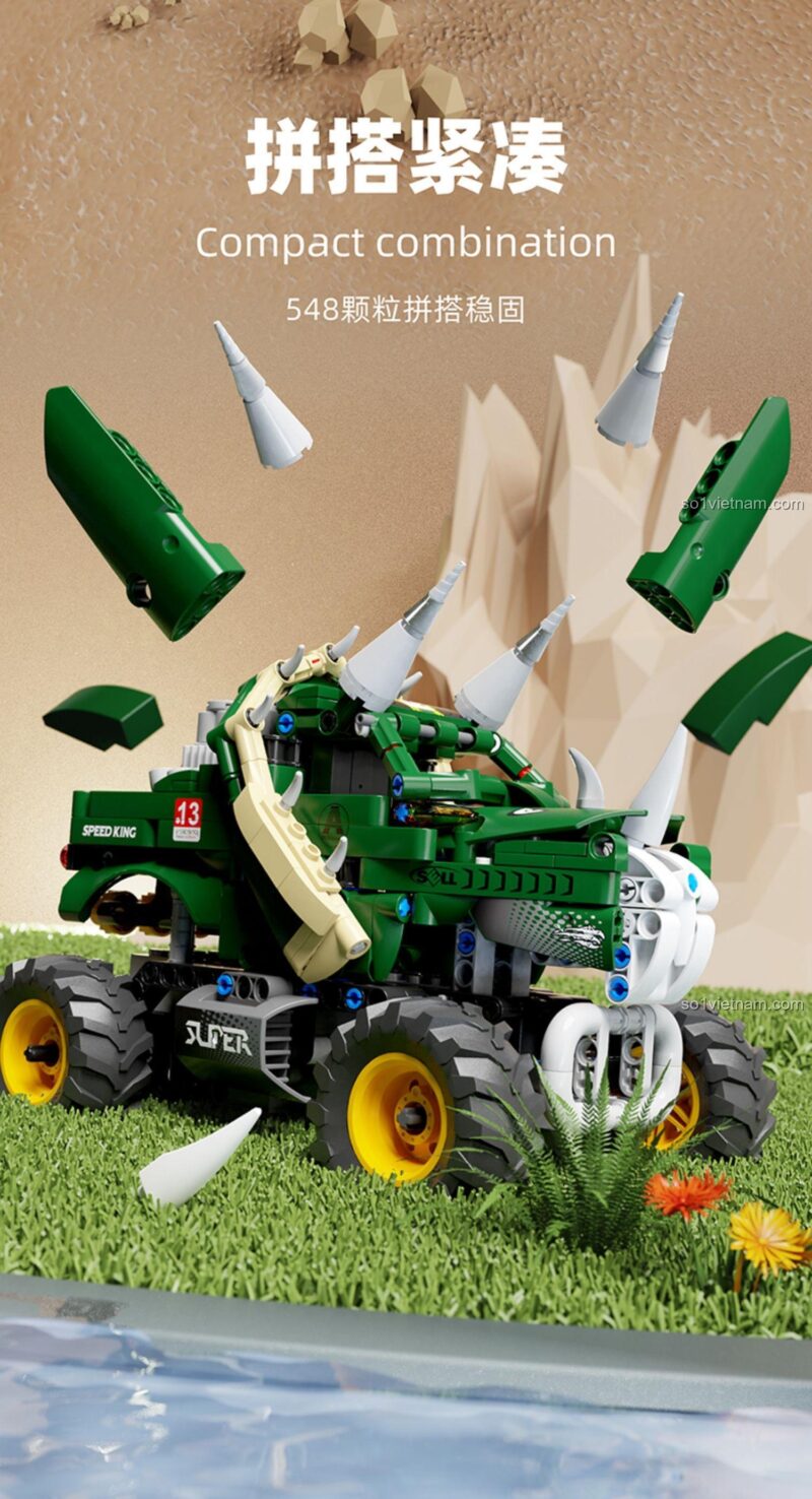 Các chi tiết của bộ lắp ghép Happy Build 23013 được lắp ráp chắc chắn, khớp nối chặt chẽ. Chất lượng tương đương LEGO®.