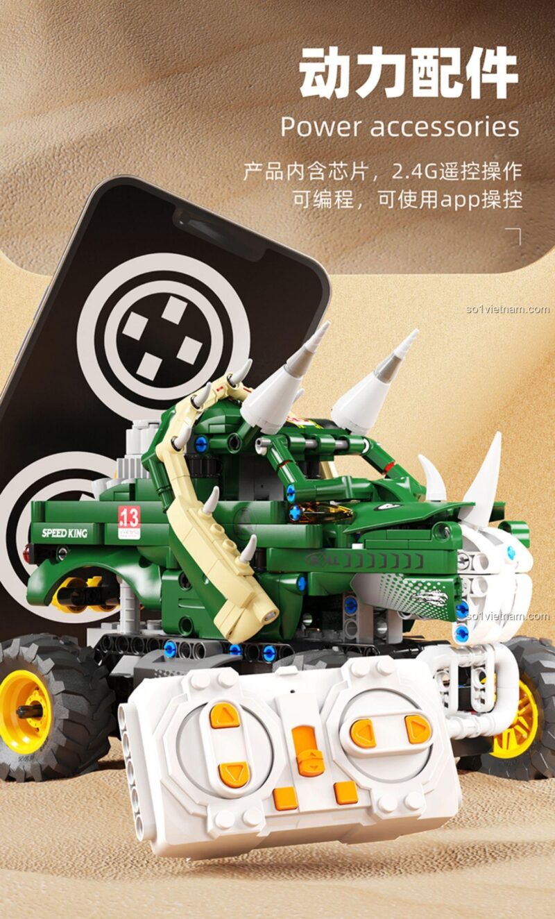 Tính năng điều khiển từ xa và qua app của đồ chơi mô hình Xe tải đầu kéo Happy Build YC23013. Đồ chơi công nghệ cao, giá tốt.