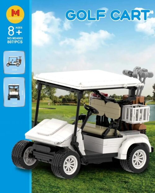 Hộp sản phẩm bộ lắp ráp Xe điện sân golf Happy Build YC-M24003. Đồ chơi mô hình xe golf 807 chi tiết cho bé trai 8 tuổi, giá rẻ.