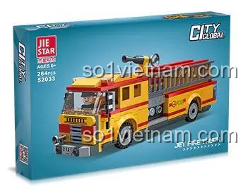 Hộp đồ chơi mô hình 52033 của Jiestar, gồm 264 mảnh ghép xe cứu hỏa. Món quà sinh nhật ý nghĩa cho bé trai.