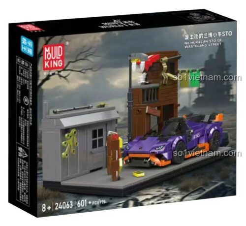 Hộp đồ chơi mô hình Mould King 24063, bộ xếp hình Siêu xe Lamborghini Huracan STO, quà tặng sinh nhật cho con trai.