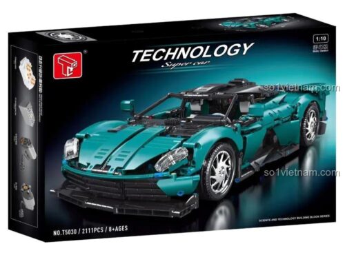 Hộp đựng bộ đồ chơi siêu xe 1:10 泰高乐 T5030, có hình ảnh xe, thông số 2111 chi tiết, độ tuổi 8+, tỉ lệ 1:10