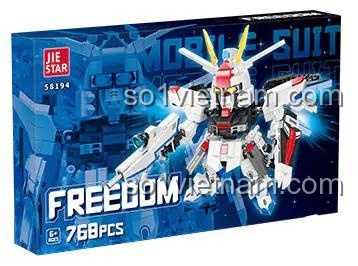 Hộp đựng bộ lắp ghép JIESTAR 58194 Freedom Robot, đồ chơi mô hình cho bé trai