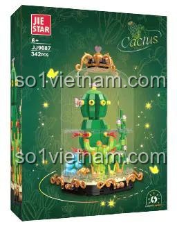 Hộp sản phẩm JIESTAR JJ9087 Cây Xương Rồng Sa Mạc, bộ lắp ghép 342 chi tiết, đồ chơi giáo dục cho bé 6 tuổi