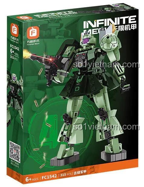 Hộp đựng bộ lắp ghép robot chiến đấu Forange FC1542, Cao Năng Cơ Giáp 2.0: Cổ Lục Quân Giáp, 315 mảnh ghép, đồ chơi giáo dục cho bé trai 6 tuổi